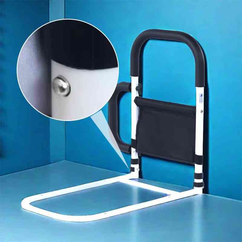 BedGrip Duo – Verstelbare bedzijsteunen voor ouderen met antislip en opbergvak