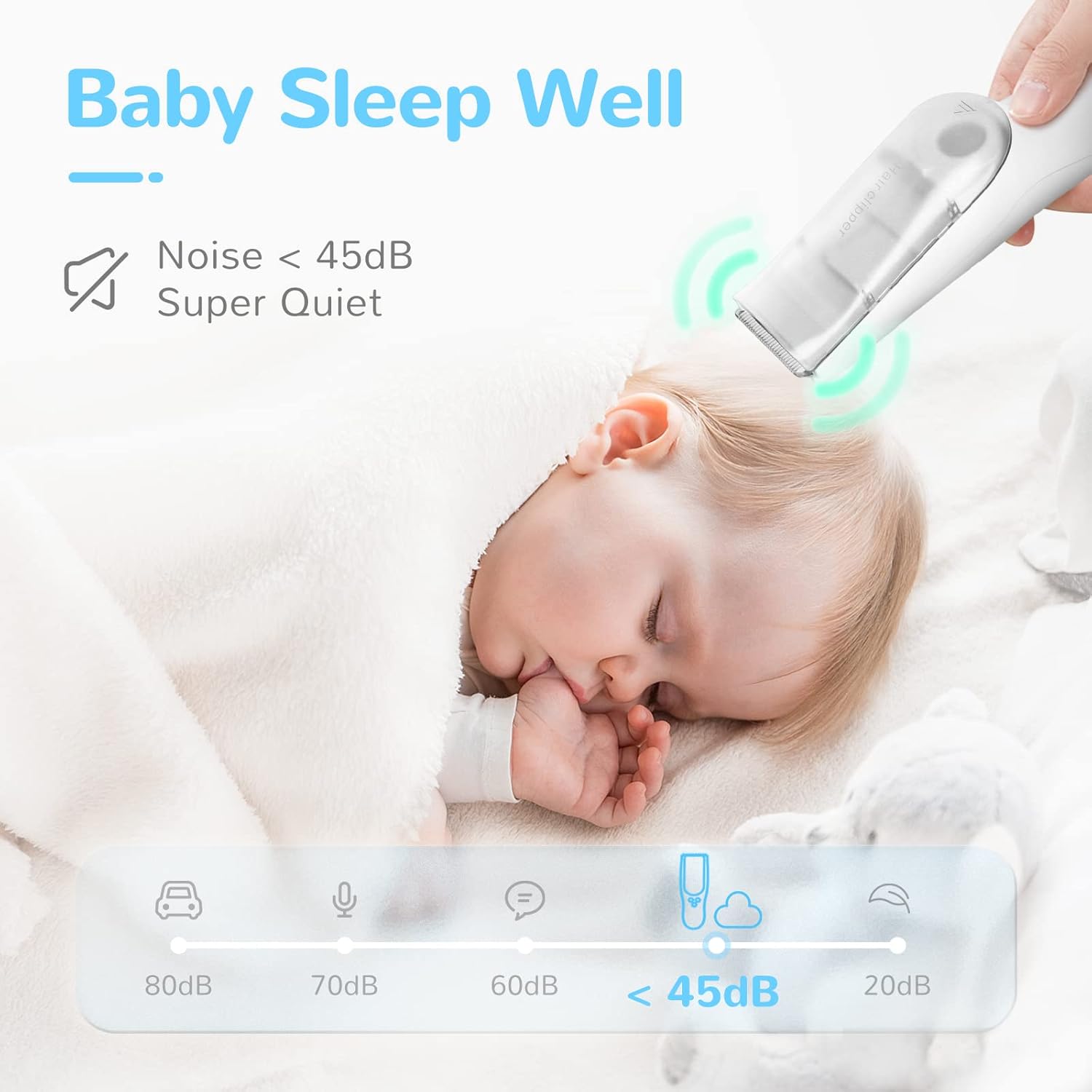 Baby Tondeuse met Opbergdoos | Waterdichte Oplaadbare Snoerloze Tondeuse met Stofzuiger die Geknipt Haar Automatisch Opzuigt