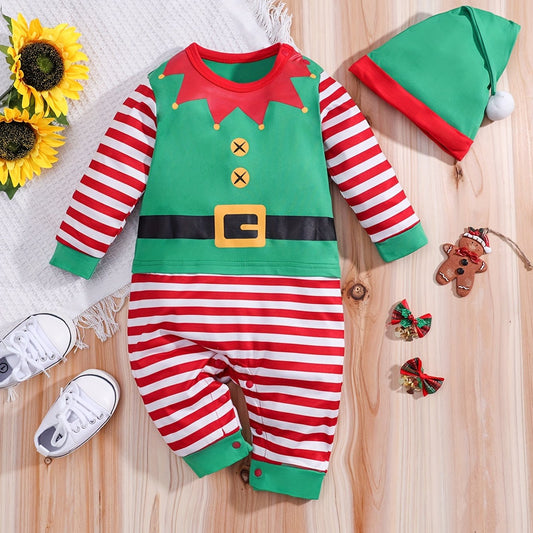 BabyElf Halloween Slaapoutfit – Warme Romper met Elf Ontwerp (0–3 jaar)