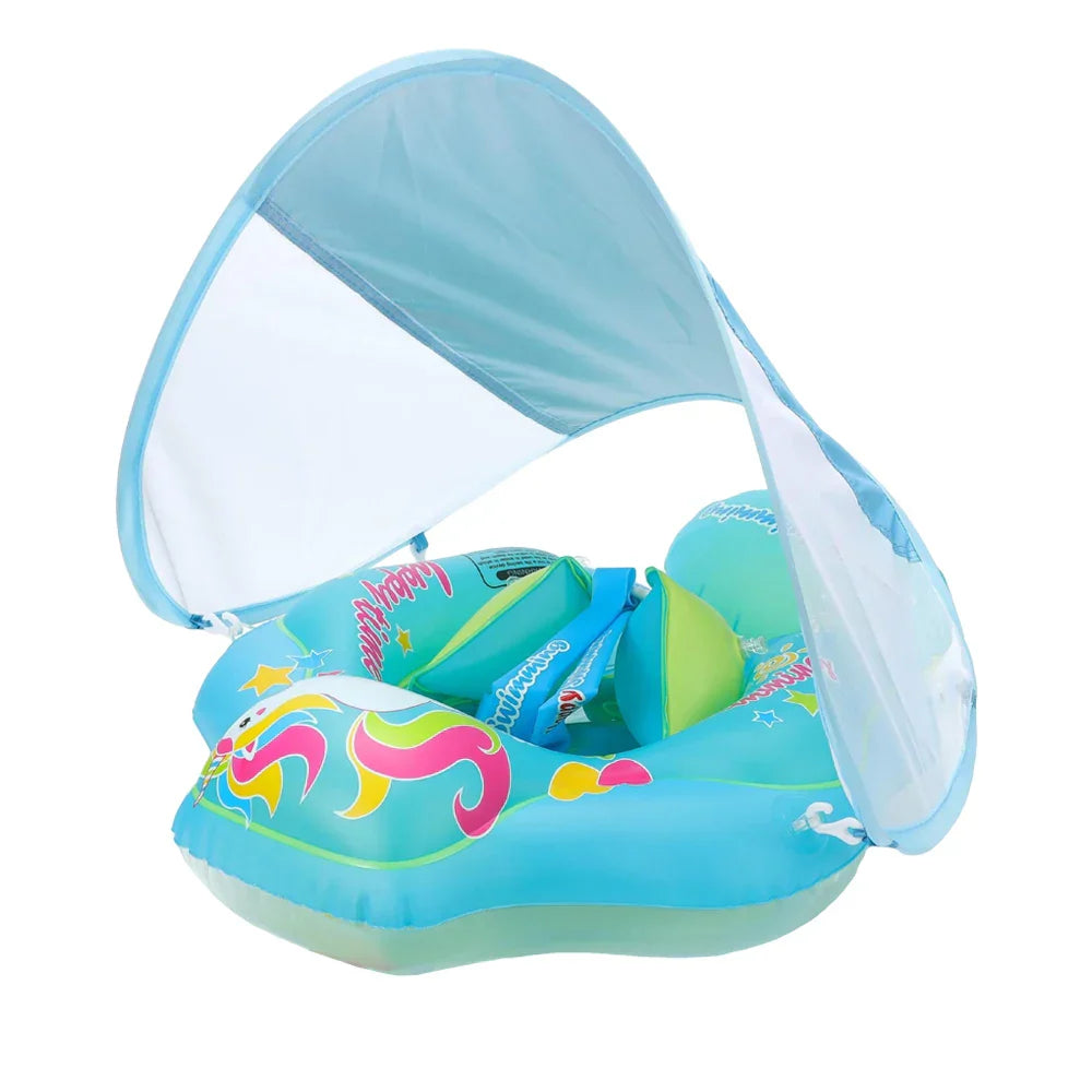 Opblaasbare Baby Zwemring met Zonnescherm - Veilig en Comfortabel