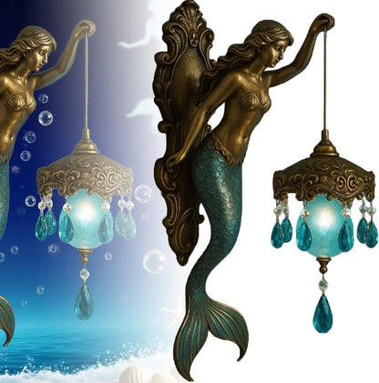 Elegante Barok Zeemeermin Wandlamp – Artistieke Maritieme Wandverlichting voor Sfeervolle Ruimtes