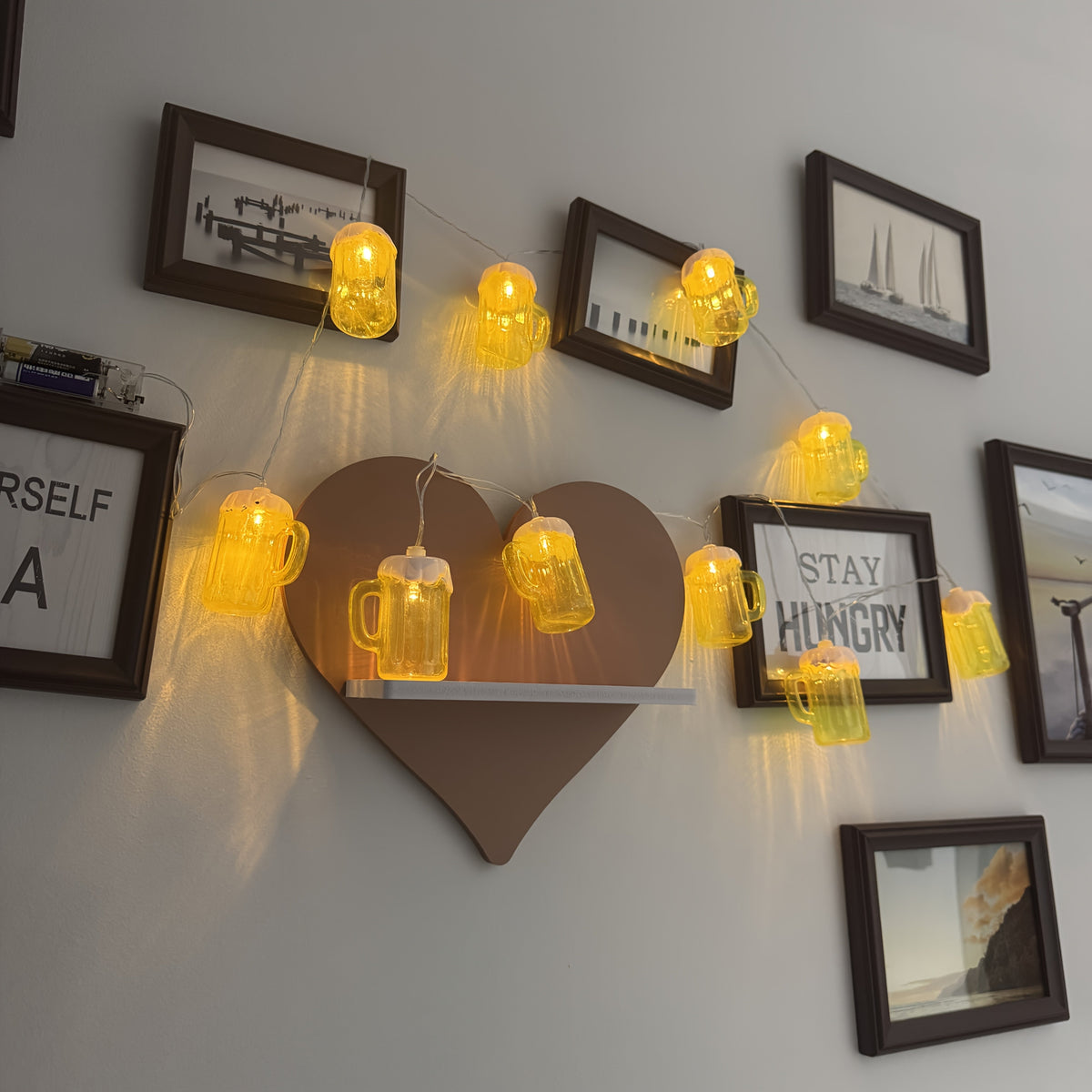 Bierpul Lichterketting Warmwit – 20 LED-lampjes, Batterijgevoed