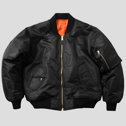 Klassiek unisex bomberjack met ribgebreide afwerkingen