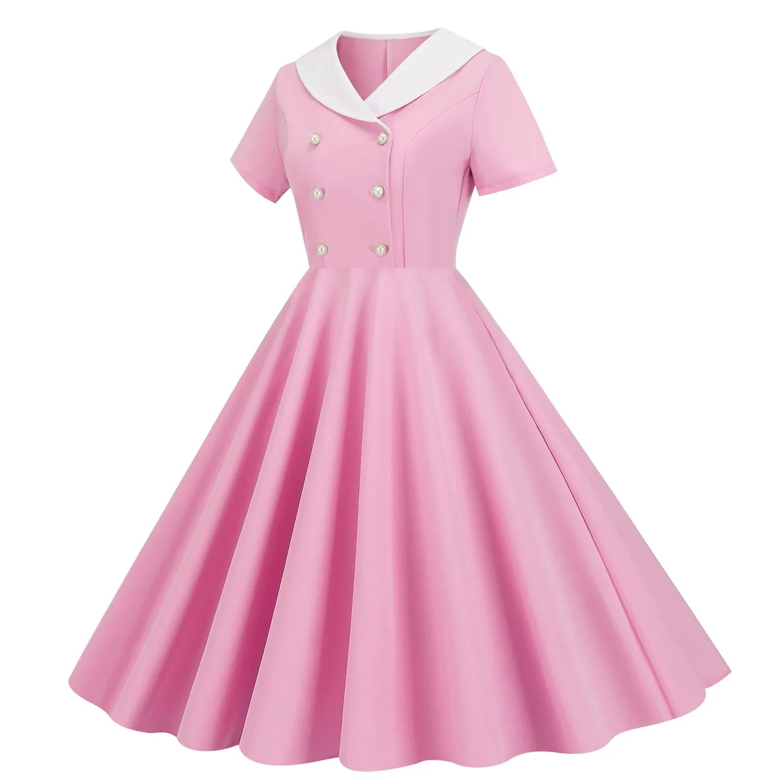 Bloemenmeisje Zomerse Vintage Knopen Grote Zwaai V-hals Jurk