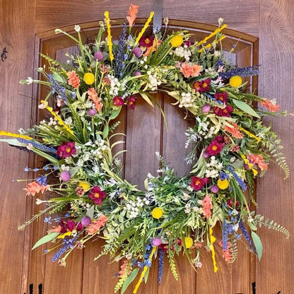 Bloomora – Luxe Handgemaakte Bloemenkrans voor Deur of Muurdecoratie