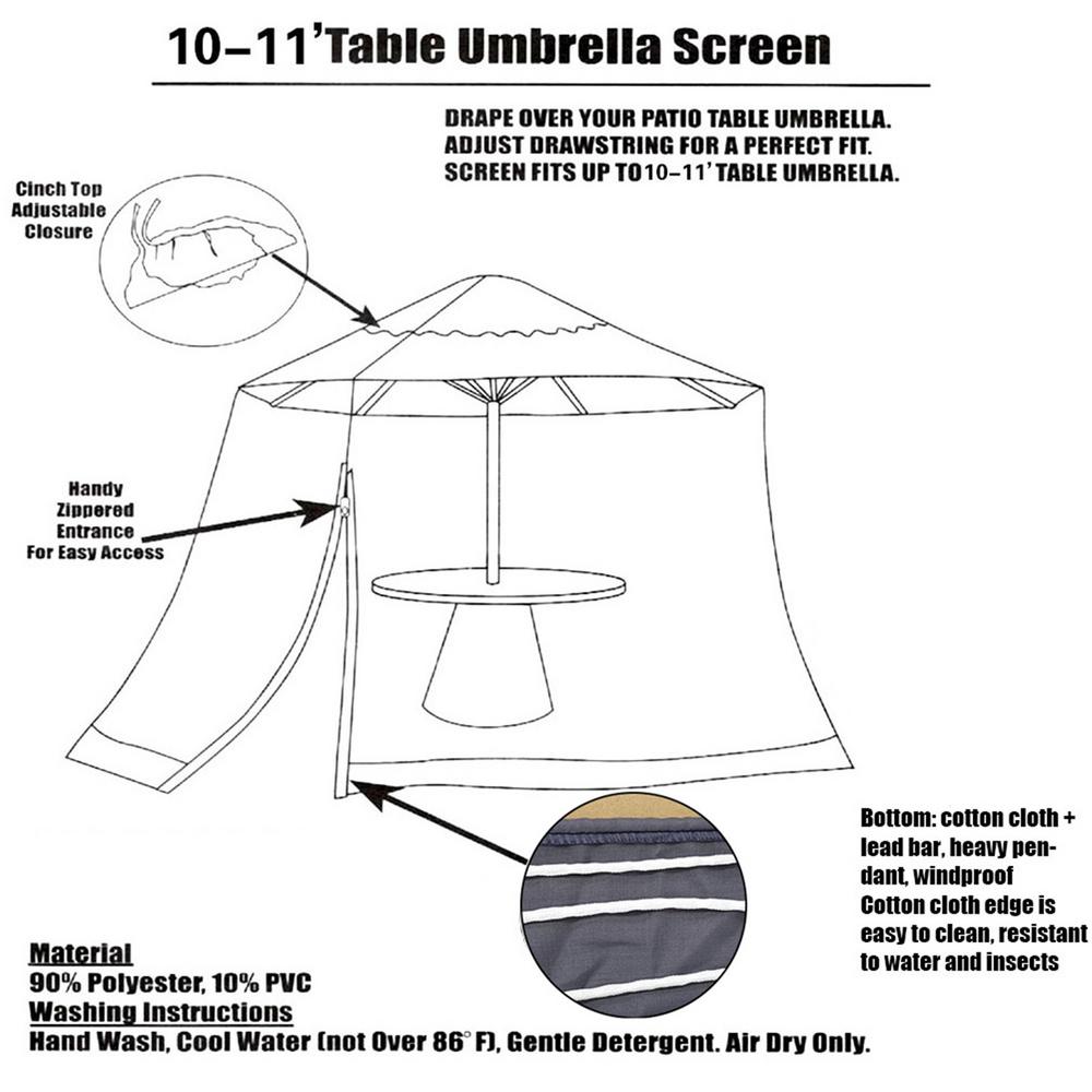 BugBarrier | Buiten Klamboe voor Patio Paraplu - Insecten & Insecten Bescherming Scherm