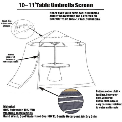 BugBarrier | Buiten Klamboe voor Patio Paraplu - Insecten & Insecten Bescherming Scherm