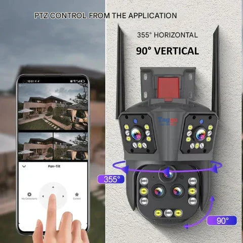 DualGuard Ultra 10K – 20MP Bewakingscamera met 5 Lenzen en 20x Zoom