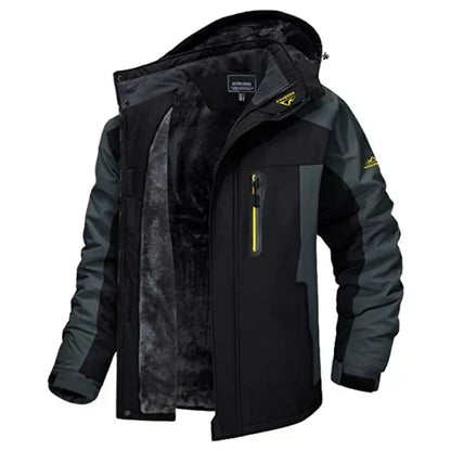 Fleece Gevoerde Winterjas met Waterdichte Bescherming en Capuchon
