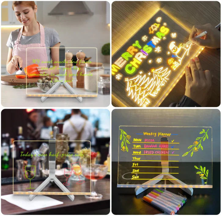 IllumiSchrijf LED Tekenbord – Herbruikbaar Lichtbord voor Creatieve Geesten