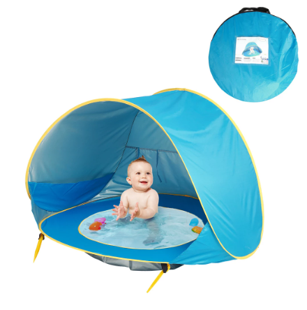 ZonNest Pop-up Baby Strandtent met Verkoelend Waterbadje