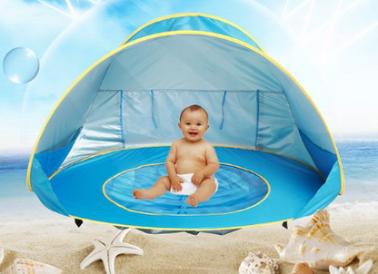 ZonNest Pop-up Baby Strandtent met Verkoelend Waterbadje