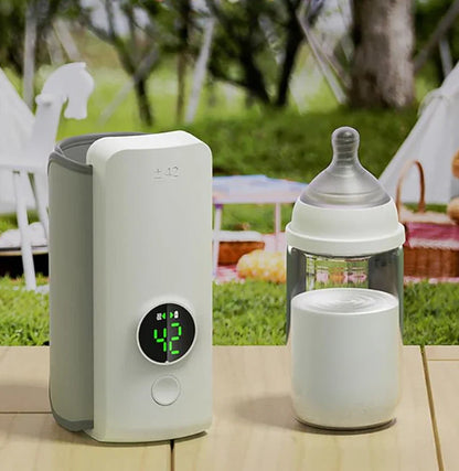 WarmMee Draagbare Flesverwarmer – Oplaadbaar en Instelbaar voor Onderweg