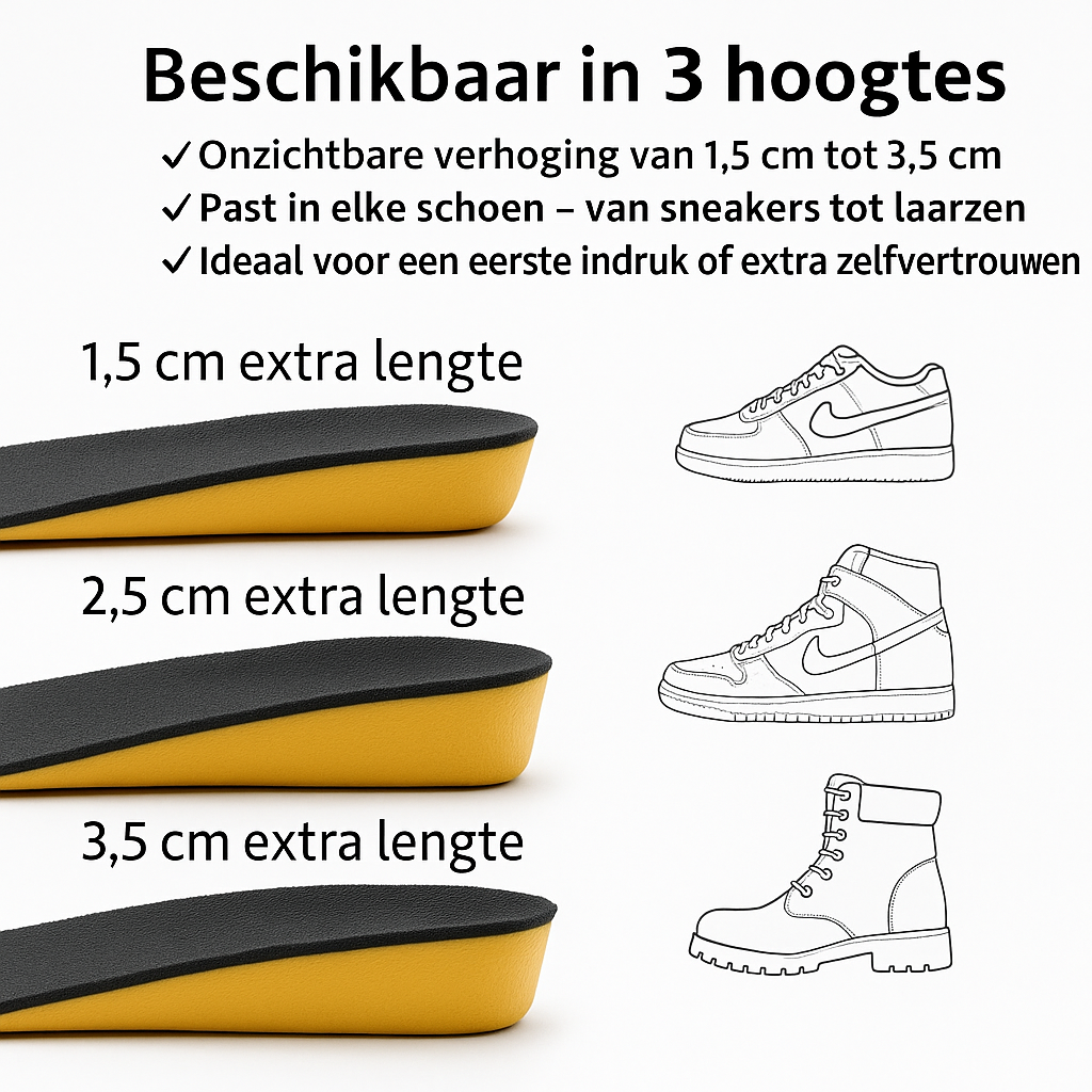 Verstelbare Inlegzolen met Hoogteverhoging en Ademend Comfort
