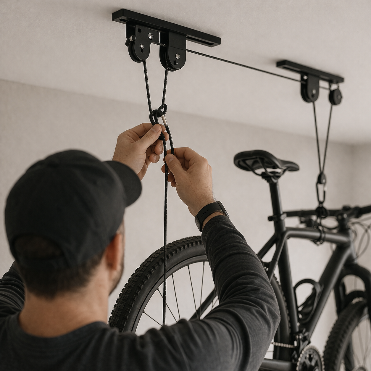 PlafondFietsLift Pro – Ruimtebesparend Katrol Ophangsysteem