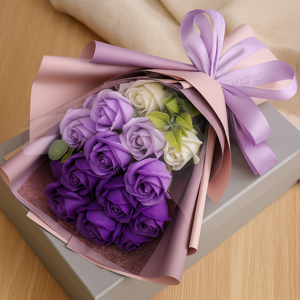 RoosLief zeepbloemen – Duurzaam romantisch boeket met geur en elegantie