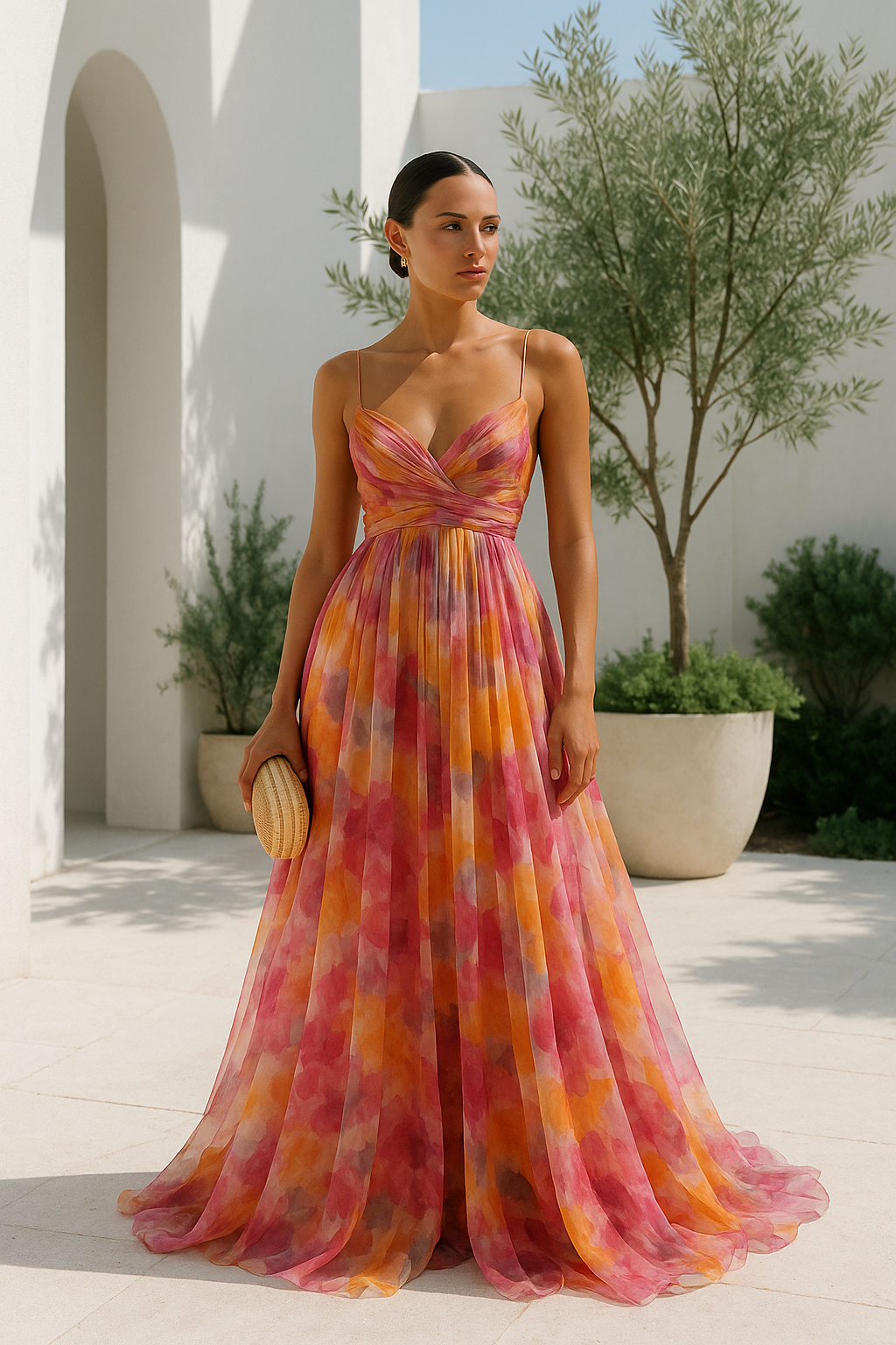 FloraBreeze Flowy Zomerjurk met Bloemenprint en Open Rug