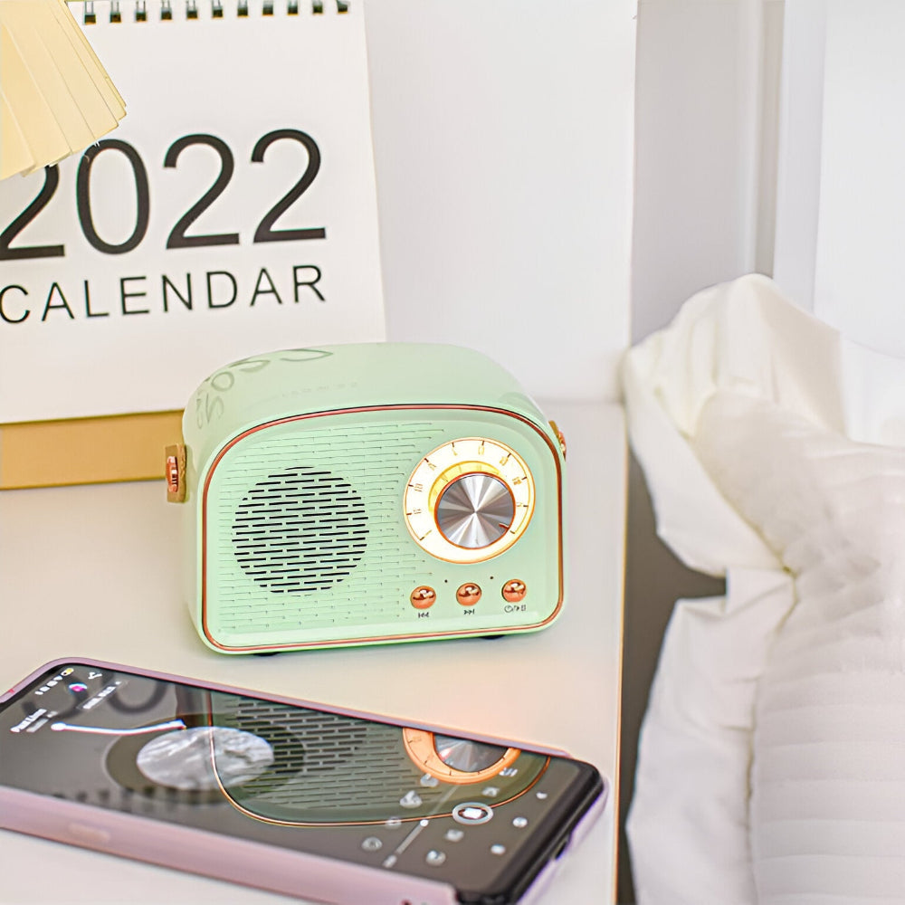 SoundRetro Bluetooth Speaker – Draadloze Vintage Speaker met Diep Geluid & Retro Design