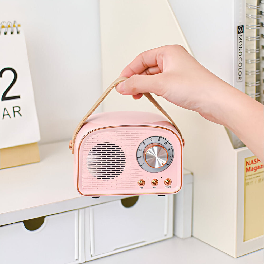 SoundRetro Bluetooth Speaker – Draadloze Vintage Speaker met Diep Geluid & Retro Design