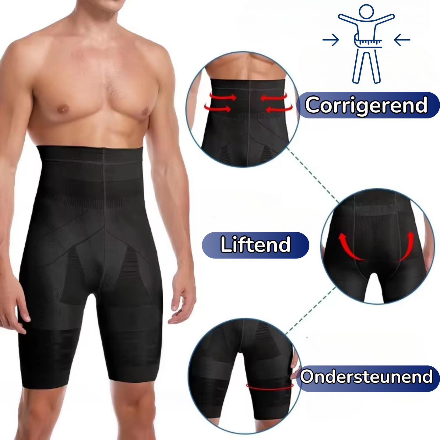 Compressie Broek - Ondersteuning Bovenbenen & Middel - Heren