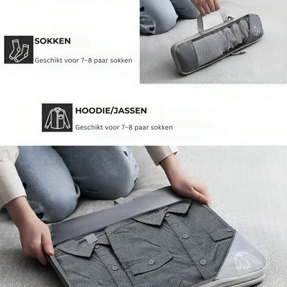 PackMate Compressie Reisset – Ruimtebesparende Reiscubes voor Georganiseerd Inpakken