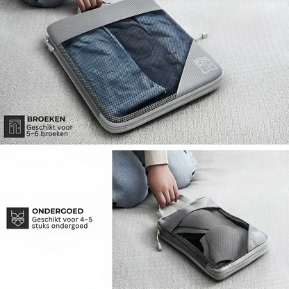 PackMate Compressie Reisset – Ruimtebesparende Reiscubes voor Georganiseerd Inpakken