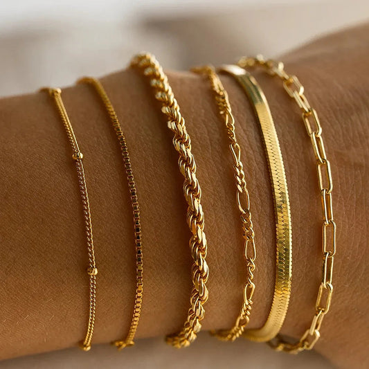 Armbandenset "Amélie" – 6-delig, Verfijnd & Gelaagd Design