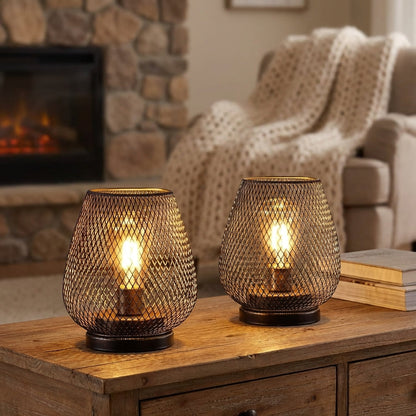 Draadloze mesh tafellampen set – warmwit LED sfeerverlichting