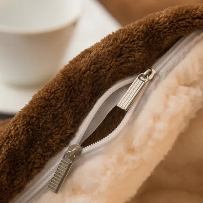 CozyNest Dubbelzijdige Wollen Deken – Flanel & Kasjmier Warmtedeken voor de Winter