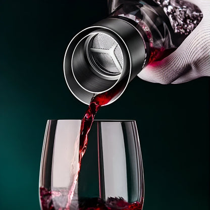 Kristallen Wijn-Dekanter met Bergkristal-Design | Handgemaakt loodvrij kristalglas | Lucht- & filtersysteem | 1500ml