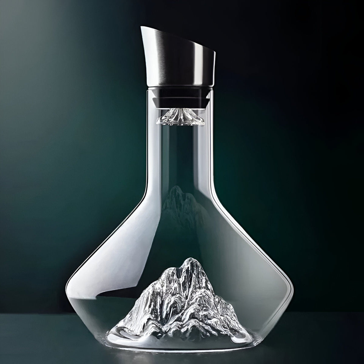 Kristallen Wijn-Dekanter met Bergkristal-Design | Handgemaakt loodvrij kristalglas | Lucht- & filtersysteem | 1500ml
