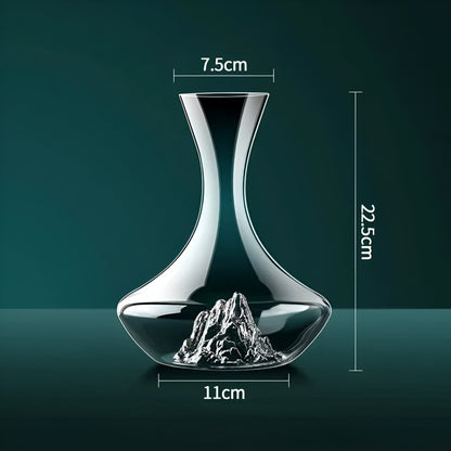 Kristallen Wijn-Dekanter met Bergkristal-Design | Handgemaakt loodvrij kristalglas | Lucht- & filtersysteem | 1500ml