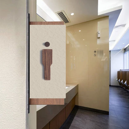 Set Houten Toiletborden van Zwart Walnoot – Heren & Dames – Zelfklevend