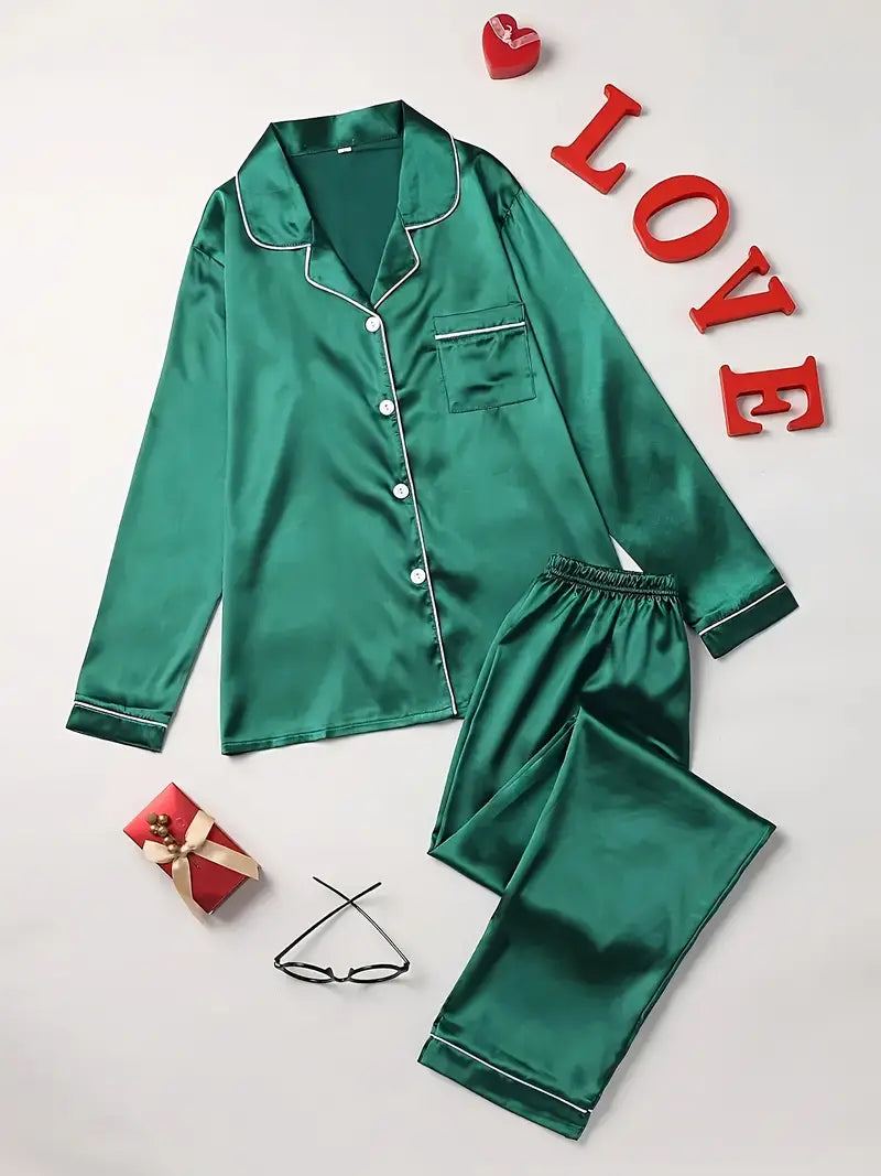 NachtZacht Dames Pyjama Set – Elegante Comfortset voor Ontspanning