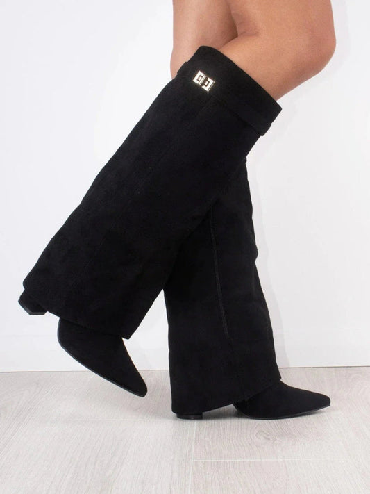EleganceStep Kniehoog Laarzen – Stijlvolle Comfortabele Blokhak voor Dames