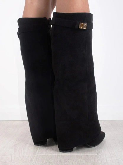 EleganceStep Kniehoog Laarzen – Stijlvolle Comfortabele Blokhak voor Dames