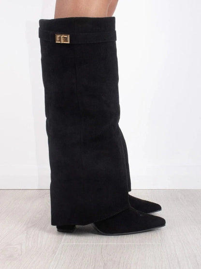 EleganceStep Kniehoog Laarzen – Stijlvolle Comfortabele Blokhak voor Dames