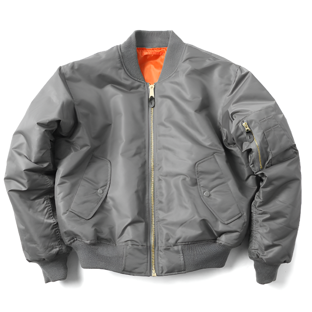 Klassiek unisex bomberjack met ribgebreide afwerkingen