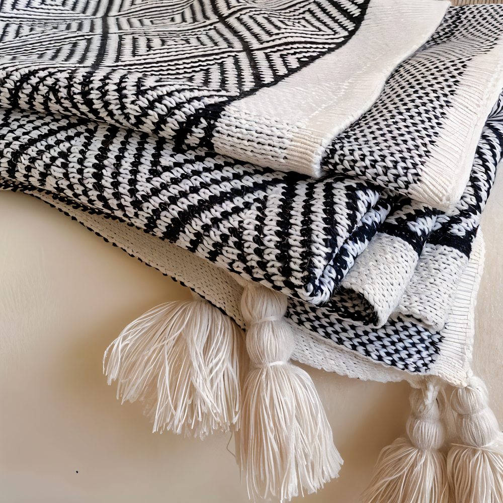 GeoComfort Fleece Deken – Zacht Lichtgewicht Polyester met Moderne Print