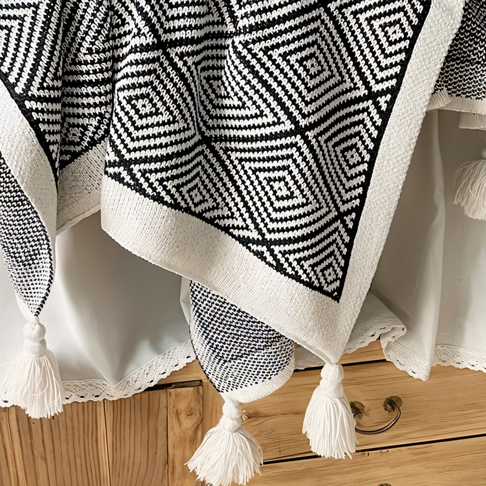 GeoComfort Fleece Deken – Zacht Lichtgewicht Polyester met Moderne Print