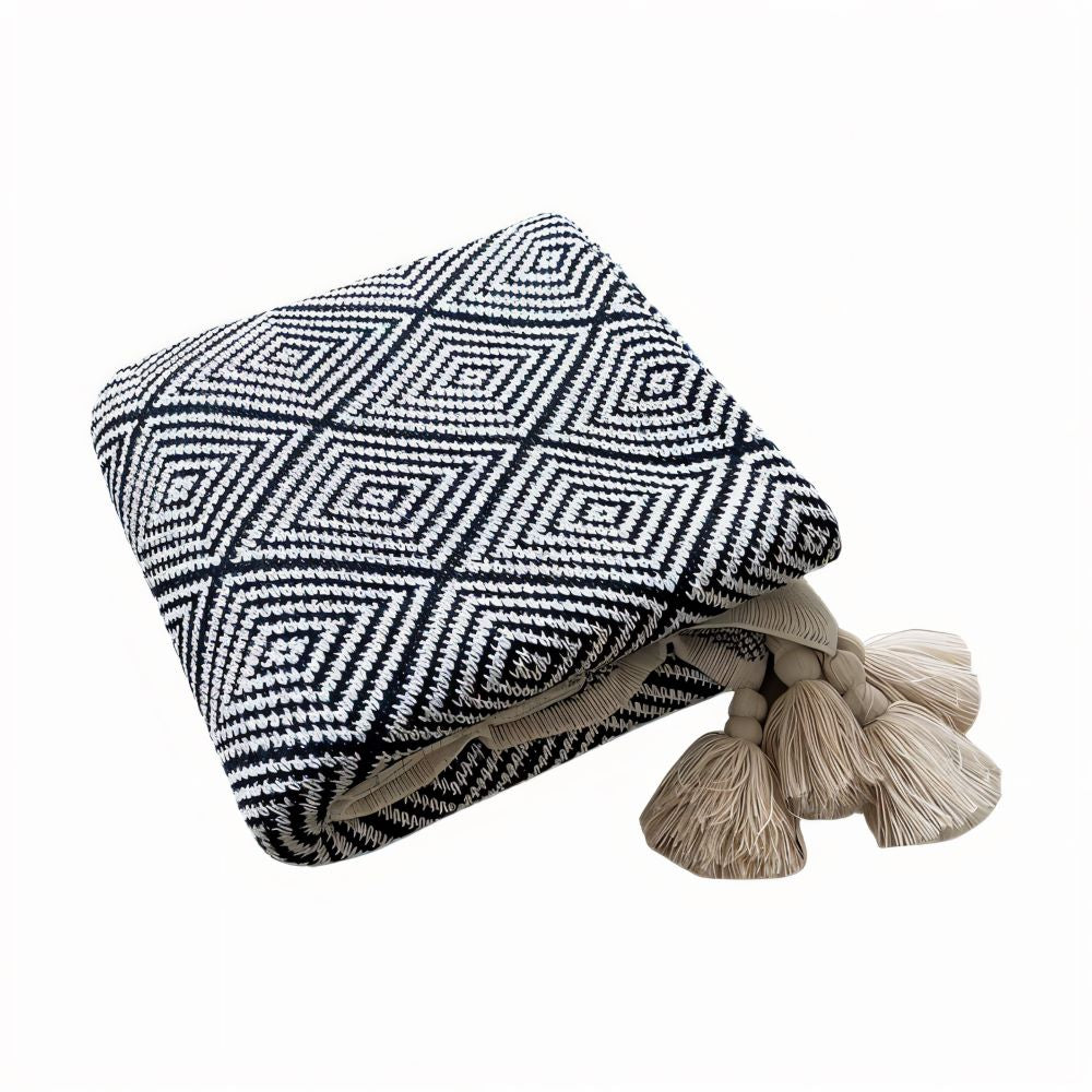 GeoComfort Fleece Deken – Zacht Lichtgewicht Polyester met Moderne Print
