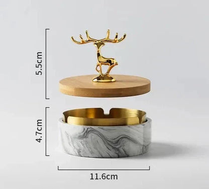 HertGlow Keramische Asbak – Stijlvol hertdesign voor bureau en woonkamer