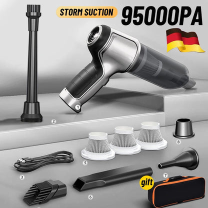 Krachtige Draadloze Mini-Stofzuiger – Lichtgewicht voor Auto en Thuis