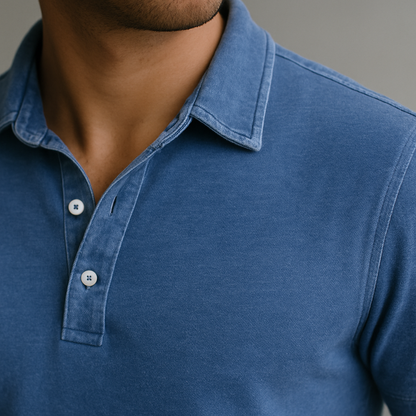 Poloshirt Rustivo – Relaxed Fit Herenpolo met Vintage Wash en Klassieke Kraag