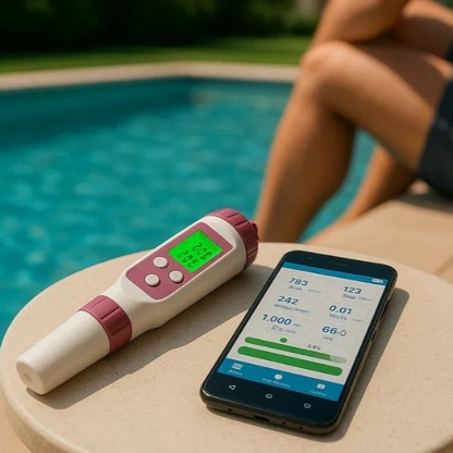 AquaCheck 7-Parameter Digitale Water Tester met Mobiele App voor Zwembaden en Spa's