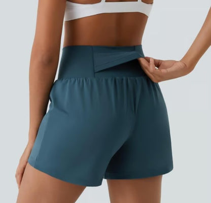Dames Sportshort met Hoge Taille en Binnenbroek – De Beweegvrije Active Fit