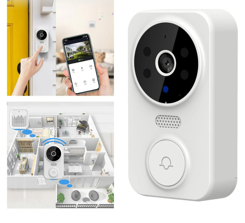 Draadloze Smart-deurbel met HD-camera en bewegingsdetectie