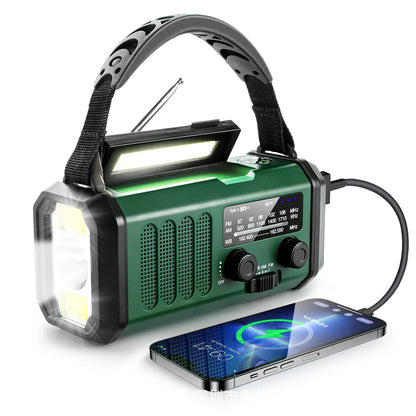 Draagbare Noodradio met Handcrank en Zonne-energie – Beste Noodradio met LED Zaklamp en Powerbank Functie