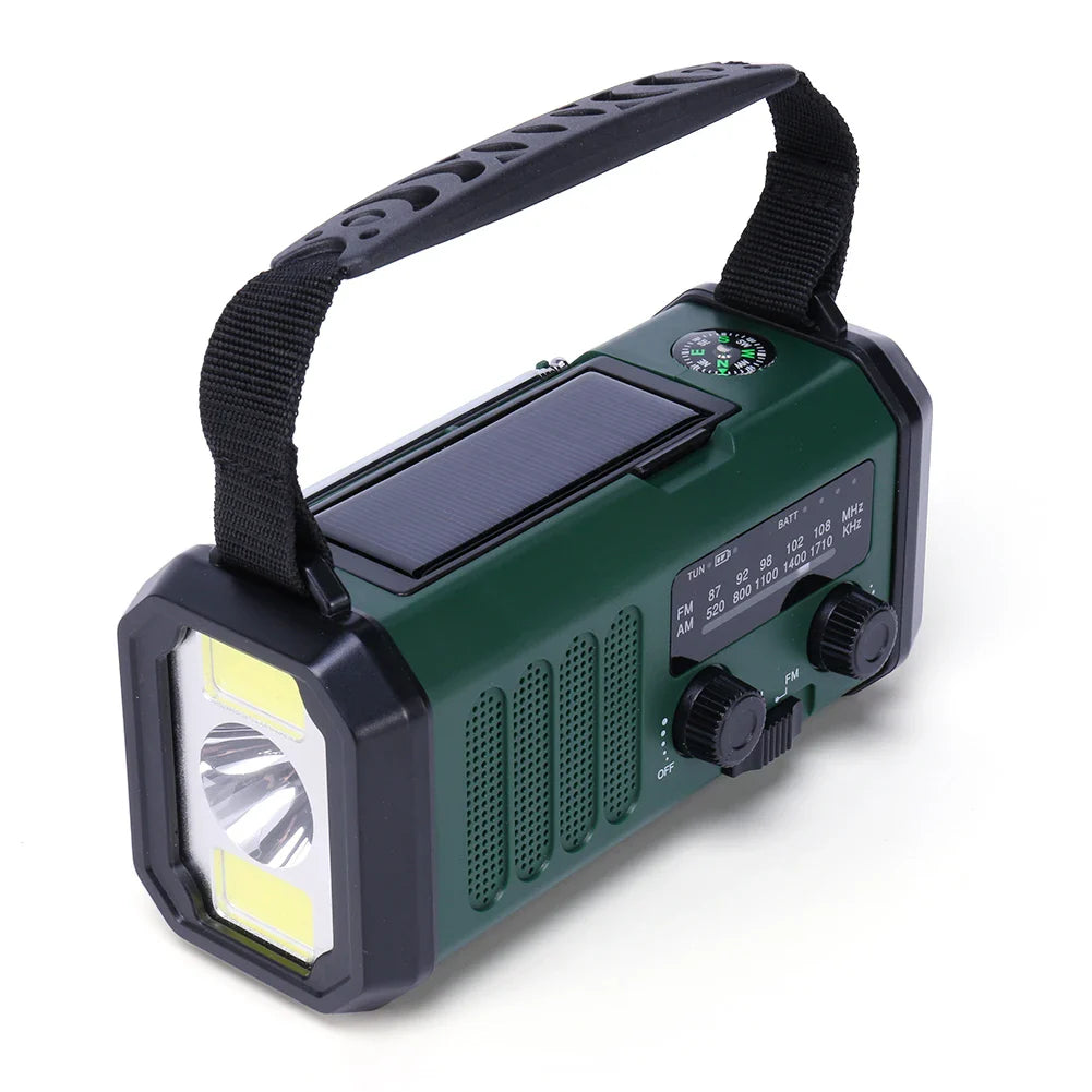 Draagbare Noodradio met Handcrank en Zonne-energie – Beste Noodradio met LED Zaklamp en Powerbank Functie