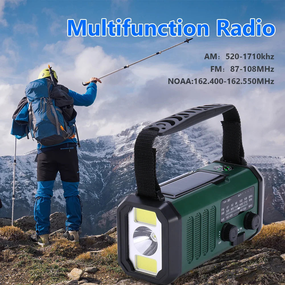 Draagbare Noodradio met Handcrank en Zonne-energie – Beste Noodradio met LED Zaklamp en Powerbank Functie